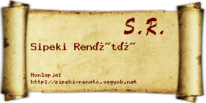 Sipeki Renátó névjegykártya